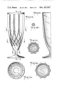 Anchor Hocking Crown Point Goblet & Footed Tumbler Design Patent D267697-4