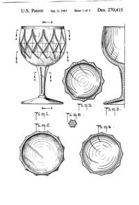 Anchor Hocking Crown Point Goblet & Stems Design Patent D270415-2