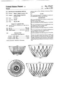 Anchor Hocking Crown Point Bowl Design Patent D270417-1