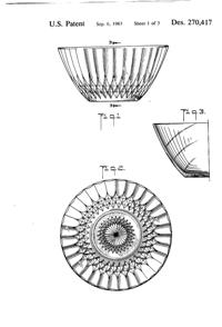 Anchor Hocking Crown Point Bowl Design Patent D270417-2