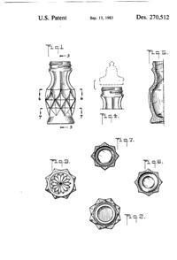 Anchor Hocking Crown Point Shaker Design Patent D270512-2