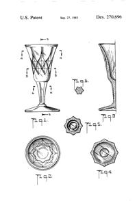 Anchor Hocking Crown Point Goblet Design Patent D270696-2