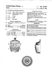 Anchor Hocking Crown Point Cookie Jar Design Patent D270697-1