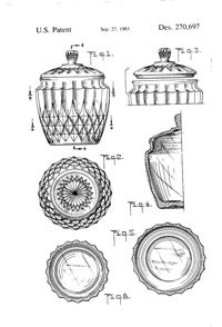 Anchor Hocking Crown Point Cookie Jar Design Patent D270697-2