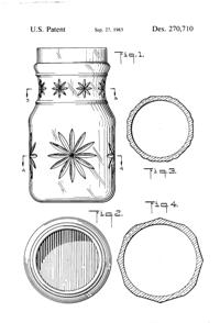 Anchor Hocking Apothecary Jar Design Patent D270710-2