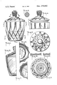 Anchor Hocking Crown Point Sugar Design Patent D270802-2