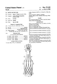 Anchor Hocking Crown Point Decanter Design Patent D271282-1