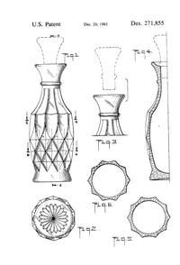 Anchor Hocking Crown Point Decanter Design Patent D271855-2