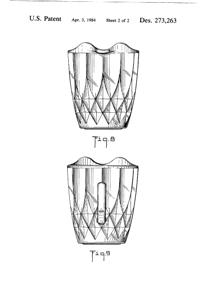 Anchor Hocking Crown Point Creamer Design Patent D273263-3