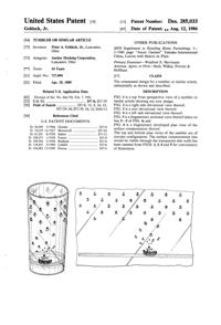 Anchor Hocking Tumbler, Boat Design Patent D285033-1