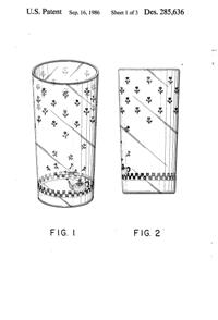 Anchor Hocking Tumbler, Teapot Design Patent D285636-2