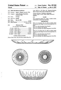 Anchor Hocking Canfield Bowl & Plate Design Patent D287560-1