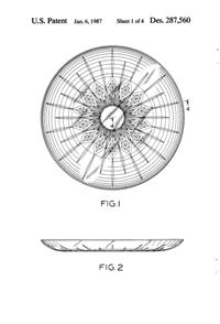 Anchor Hocking Canfield Bowl & Plate Design Patent D287560-2