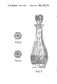 Anchor Hocking Canfield Decanter Design Patent D292174-4