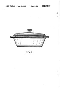Anchor Hocking Fire-King Casserole Design Patent D295819-2