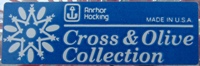 Anchor Hocking Cross & Olive Collection Label