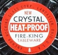 Anchor Hocking Fire-King Crystal Tableware Label