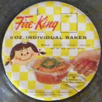 Anchor Hocking Fire-King Individual Baker  Label