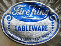 Anchor Hocking Fire-King Tableware Label