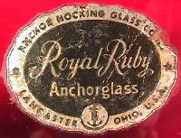Anchor Hocking Anchorglass Royal Ruby Label