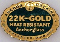 Anchor Hocking Anchorglass 22 K-Gold Label