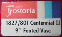 Fostoria Centennial II Label