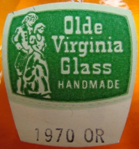 Fenton Olde Virginia Glass Label