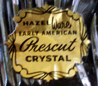 Hazel Ware Early American Prescut Crystal Label