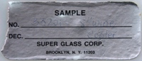 Super Glass Sample Label