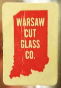 Warsaw Cut Glass Label