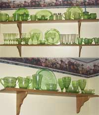 Shelves of Green Glass