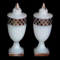 Beaumont Ferlux Covered Urns w/ Silver Overlay