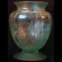 Dunbar #6255 Vase w/ Satin Finish & Brocatelle Etch