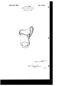Potomac Pitcher Design Patent D 74713-1