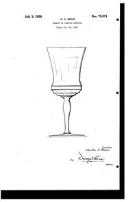Potomac Goblet Design Patent D 75674-1