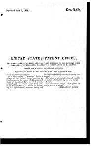 Potomac Goblet Design Patent D 75674-2