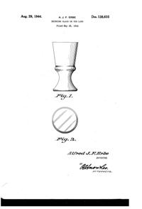 West Virginia Glass Specialty Tumbler Design Patent D138635-1