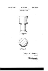 West Virginia Glass Specialty Tumbler Design Patent D138636-1