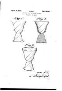 West Virginia Glass Specialty Tumbler Design Patent D140643-1