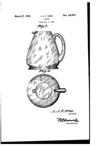 West Virginia Glass Specialty Pitcher Design Patent D140657-1
