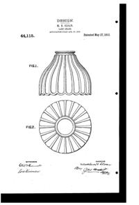Wellington Light Fixture Shade Design Patent D 44115-1