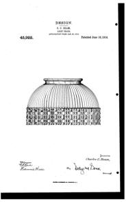 Wellington Light Fixture Shade Design Patent D 45922-1