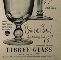 Libbey Crystal Leaf & Coin Cut Advertisement