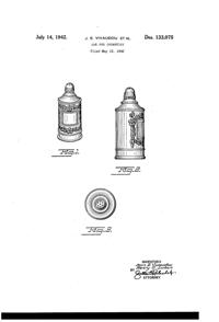 Akro Agate Attar of Petals by Orloff Apothecary Shaker Top Jar Design Patent D133075-1