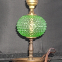 Houze Glass Green Hobnail Lamp