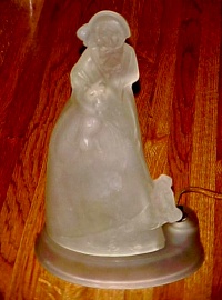 Houze Glass Lady w/ Scotties Night Light Lamp