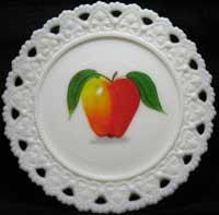 Kemple #202 Inverted Heart Milk Glass Plate