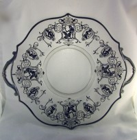 Lancaster #1786/4 Handled Plate w/ Unknown Silver Decoration