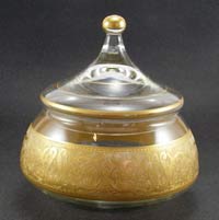 Louie #1971 Sweetmeat Jar w/ Lotus Georgian Gold # 889 Decoration