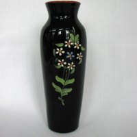 Maryland Glass Co. Vase w/ Enameled Flowers
